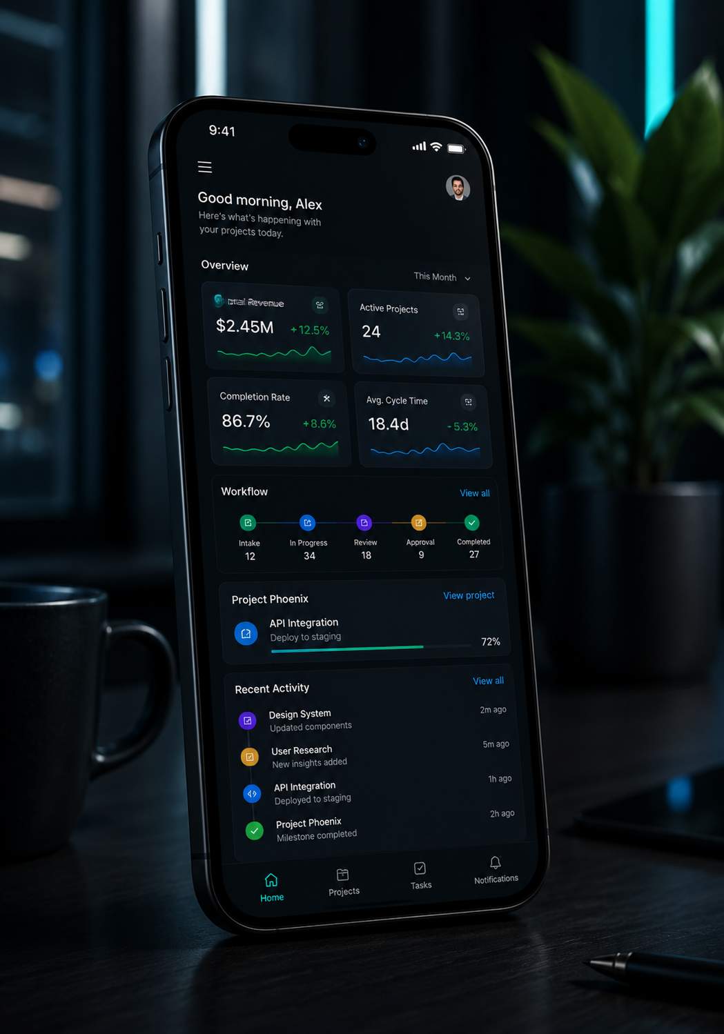 Custom mobile application interface
