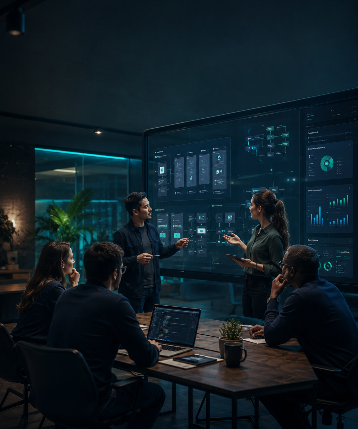 Software product team designing and engineering a custom digital platform